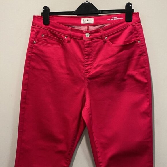 Nicole Miller Raspberry Pink Soho Skinny High Rise Ankle Jeans Size Size 12 - Picture 3 of 13